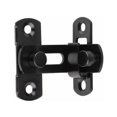 Dørlås Sikkerhedshasp 90 180 Grader Rustfrit Stål Hængselshaspe Skydedørslås Sort Jern Ret Vinkel Låsebolte 1 Stykke (Mat Sort)