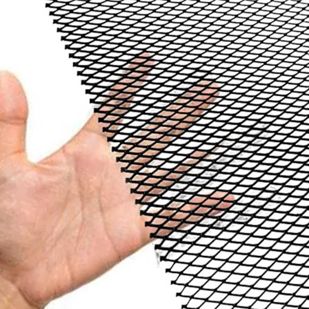 Tuning Net Kofangerbeskyttere Udvendigt Tilbehør Bil Grill Mesh 100x33cm Sort Rhombisk Materiale Aluminium Automotive Grill