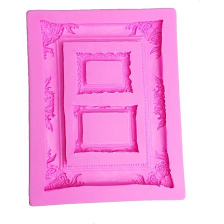 Vintage Ram/Bild Barock Spegel Tårta Silikonform