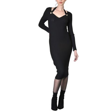 Simona Corsellini, Midi Dresses Zwart, Dames, Maat:S