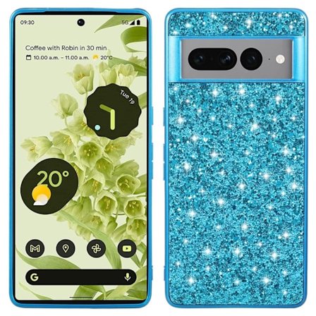 Glitter Google Pixel 8 Pro skal - Blå