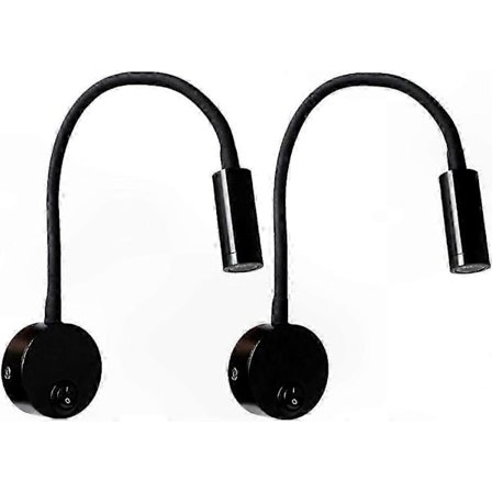 2-pack justerbara vägglampor med flexibel hals, varmvitt LED-läsljus för sovrum eller skrivbord