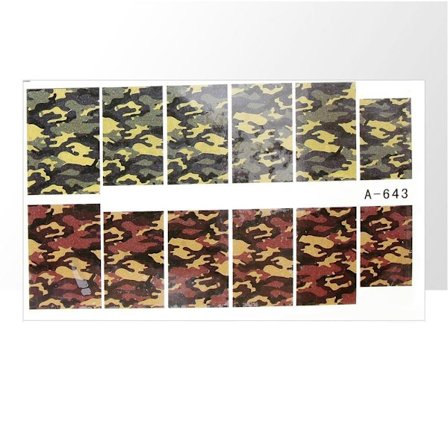 Vattendekaler - Militärmönster - A643 - För naglar