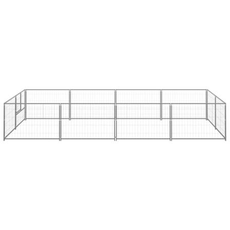 Vidaxl Hundgård Silver 8 M² Stål Silver