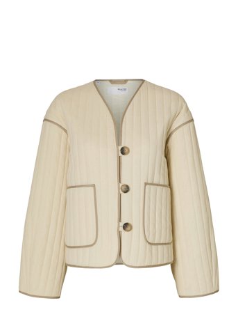 Slflinn Quilted Jacket Cream Selected