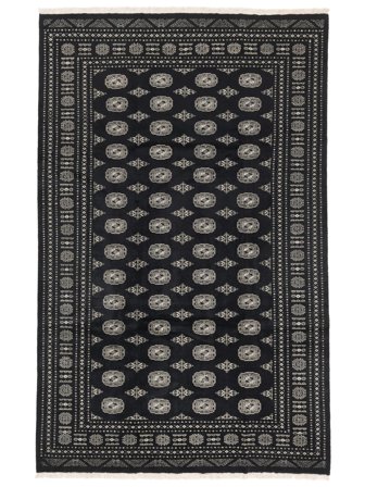 Hand Knotted Pakistan Bokhara 2Ply Rug 202X319 Black/Dark Yellow