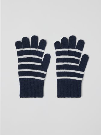 Fingerhandschuhe Wollmix-Strick - 1|3 - kinderbekleidung - blue - Polarn O. Pyret