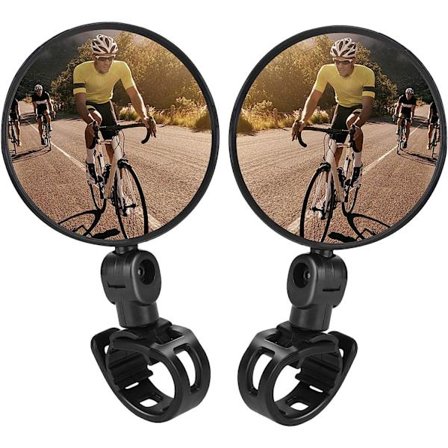 2 st Cykel Cykling Backspeglar Justerbar Roterbar Monterad Plast Konvex Spegel