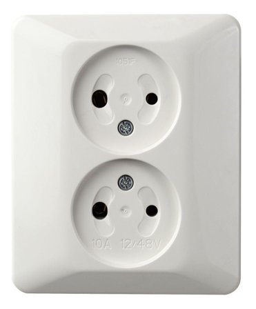 ELKO 12-48V dobbel stikkontakt innfelt