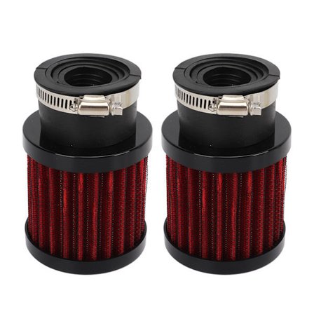 2 stk. Luftfilter 28‐48mm Høy filtreringseffektivitet Universal for 50cc 70cc 90cc 125cc Moped Scooter ATV Dirt Bike Svart Rød【CoPl】