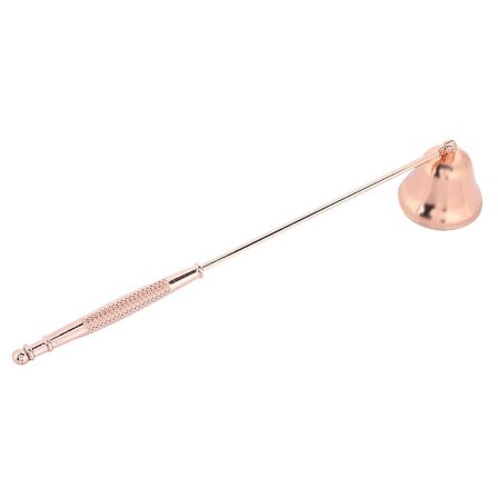 Ljusdämpare, rostfritt stål långt handtag ljusstopp säkert släckare dämpare för att släcka låga(Rose Gold)