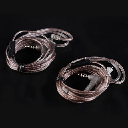 KZ OFC Oppgraderingskabel HiFi Øretelefon Erstatningskabel 0.75mm Gullbelagt Kontakt Transparent Svart Kabel C Pin for KZ ZSN/ZSN PRO/ZS10 PRO/AS16/