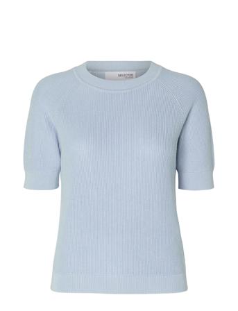 Slfelinna New Ss Knit Top Noos Tops Knitwear Jumpers Blue Selected Femme