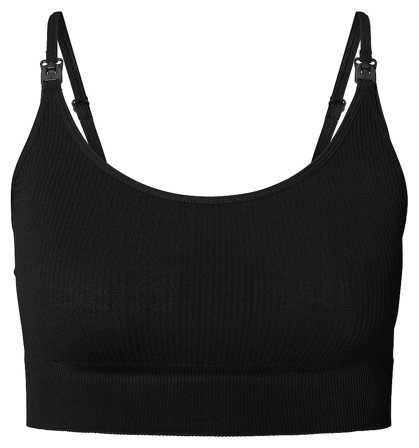 Noppies Mira seamless nursing rib top P090 Black M/L, Tøj & Bolig, Ammetøj, Amme-bh'er