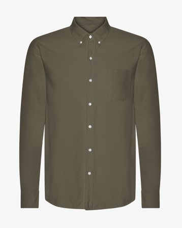 Organic Button Down Shirt - Dusty Olive S