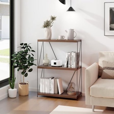 COSTWAY Industriel reol 3 etager - skridsikre puder, anti-vippeanordning, opbevaringshylde - 61x29,5x85,5 cm