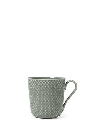 LYNGBY PORCELÆN Kopp med hank 39cl Rhombe Earth Moss