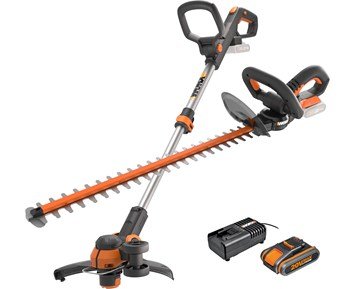 WORX 20V PowerShare Trimmer and Hedge combo (1x2.0Ah with 1h charger) - Ergonomisk häcksax och 2-i-1 grästrimmer & kantklippare