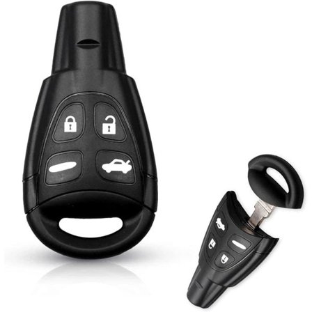 IC 4-knappars Bilfjärrkontroll Nyckelskal, Bilnyckel Skal Ersättning med Blad Kompatibel för Sa-ab 93 95 2003-2011 (LTQSAAM433TX)