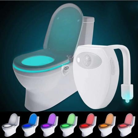Toalettlampe Nattlys LED Bevegelsessensor Belysning WC / Bad / Toalett 8 Fargeendringer