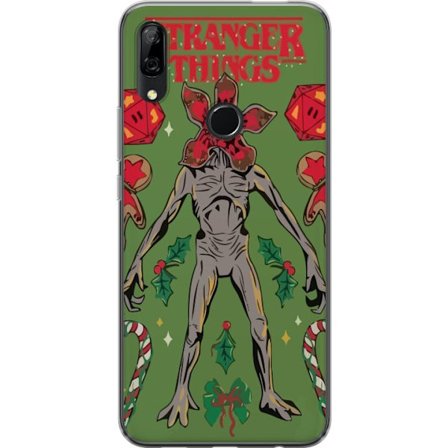 Huawei P Smart Z Gennemsigtig cover Festlig monsterkarakter med grøn baggrund, ingefærkager, bolsjer og retro skrækstil; perfekt til festtema og fa