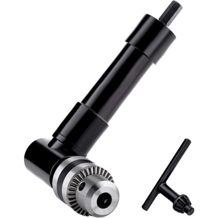 Ledningsfri vinkelboremaskine 1-10mm tilbehørsadapter 90 graders håndtag chuck 3/8" nøgleudvidelse