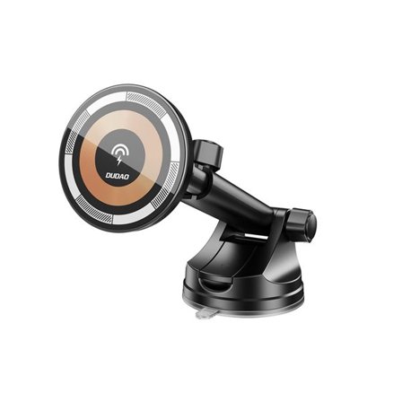 Dudao Autoteline, jossa on 15W langaton lataus, Magnet ja imukuppi - Svart