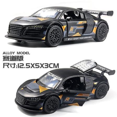 Hhcx-1:36 Legeringsbilmodell Fast And Furious Pull Back Samlebil Racing Track Drift Car Models Diecast Toy Julegave til gutter R8 Black-orange