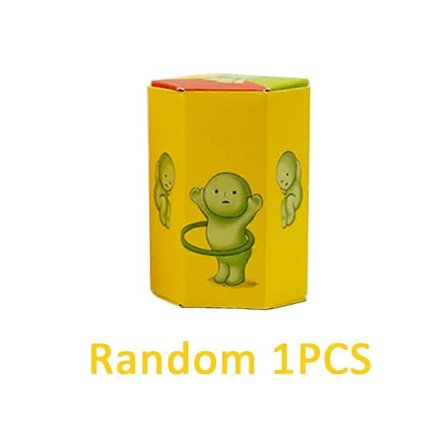 Smiski Blind Box Sunday Series - Yoga & Fitness Minifigur, Selvlysende dekorasjonsdukke for soverom og toalett