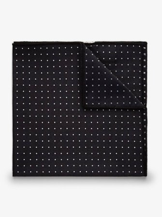 John Henric Men's Black Dot Pocket Square Size Onesize