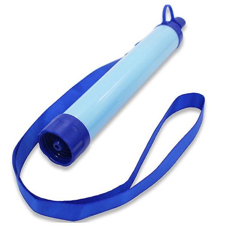 Udendørs Vandfilter Sugerør Bærbar Camping Vandrensningsenhed (1stk, Blå)