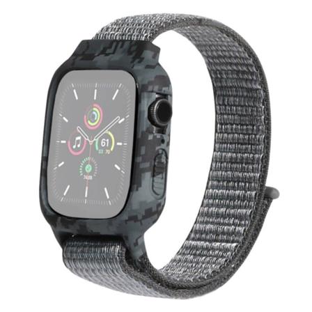 Apple Watch Series 6 / 5 40mm ainutlaatuinen kuvioitu nailon kellonauha - Harmaa Silver grey