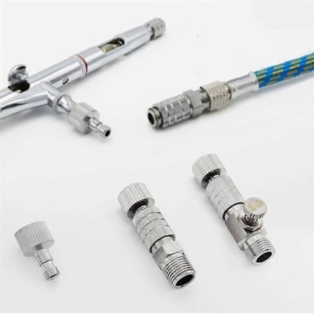 Airbrush Hurtigkobling Adapter 1/8 Tomme Stik Han & Hun Fitting til Luftkompressor Airbrush Slange Adapter