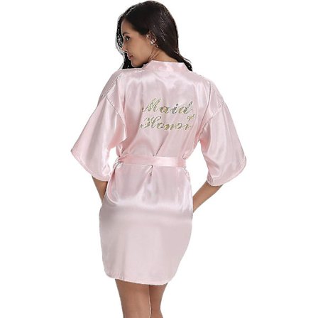 Morgenkåbe til Bryllup Satin Kimono Badekåbe til Bruden & Brudepiger Kvinders