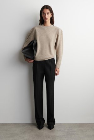 COS Women's Maglione Girocollo In Lana Merino in Beige