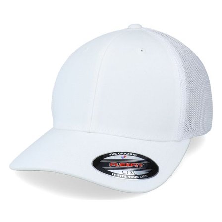 Flexfit - Vit flexfit Keps - Mesh White Trucker @ Hatstore