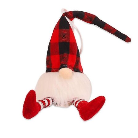 Sittande ställning röd svart och vit rutig med lampa skogsmannahänge