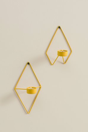 Jotex - Vegglysestake 2-pk Gul - PAULET - Kjøp Lysestaker hos Jotex