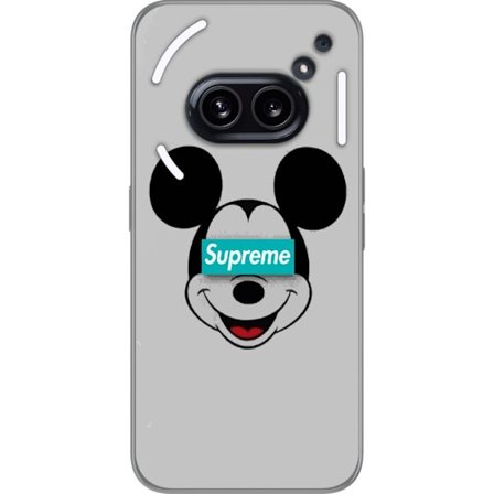Kompatibel Mobilcover til Nothing Nothing Phone (2a) Plus Mickey Mouse ansigt med Supreme logo streetwear inspireret popkunst design perfekt til fans