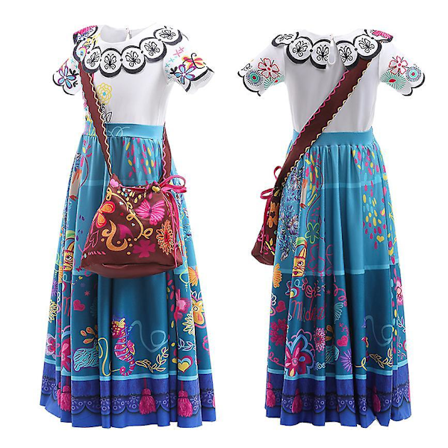 Kids Disney Encanto Mirabel Dress Madrigal Mirabel Cosplay Costume For Girls Ages 3 And Up