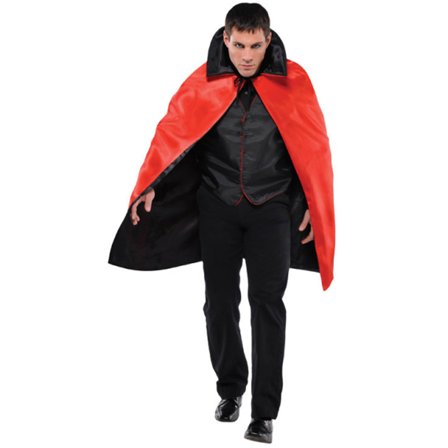 Reversibel Cape med Krage Rød & Svart