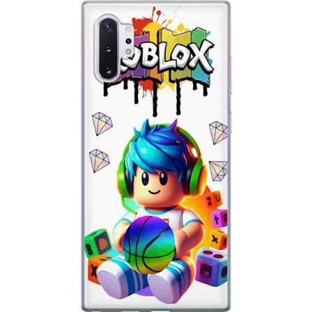 Kompatibelt Mobildeksel til Samsung Samsung Galaxy Note10+ Fargerik Roblox-illustrasjon med spillkarakter, leker og energi, perfekt for spillfans og b