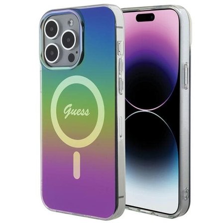 Guess IML Iridescent MagSafe-fodral för iPhone 15 Pro Max 6,7" - flerfärgad