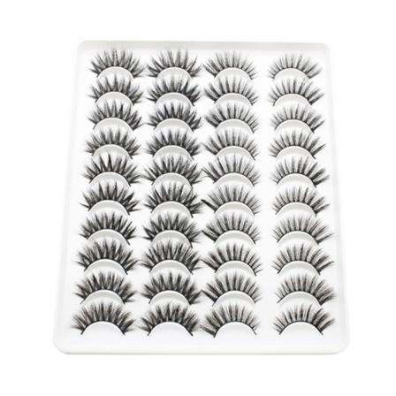 Lösögonfransar Faux 3D-fransar Naturligt utseende Fluffiga Cat-Eye Wispy-fransar Återanvändbart paket 4 blandad stil 20 par Style 202