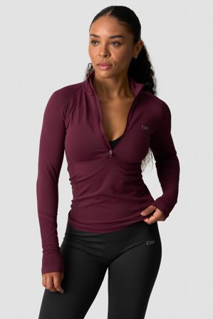 ICANIWILL - Define seamless 1/2 zip Dark mahogany - Pitkähihaiset - Naiset - Treenivaatteet ICIW:ltä