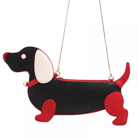 (01style) Nyhed Hundeformet Messenger Taske Kompatibel med Kvinder Dating Taske PU Læder Crossbody Taske Pendler Taske Casual Skuldertaske