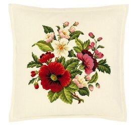 Stickpackung Kissen Mohn - Rosenstand