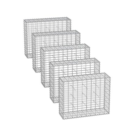 Rootz Gabion kurvesæt - Metalbur - Trådnet - Galvaniseret stål - 100 cm x 80 cm x 30 cm - Heavy Duty - Haveanlæg