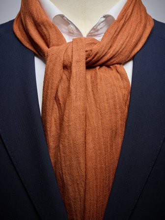 John Henric Men's Terracotta Solid Scarf Linen Size Onesize