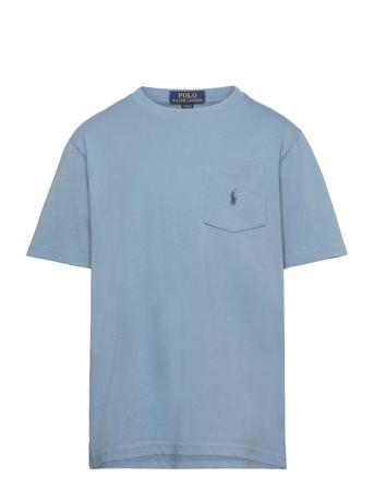 Cotton Jersey Pocket Tee Tops T-Kortærmet Skjorte Blue Ralph Lauren Kids